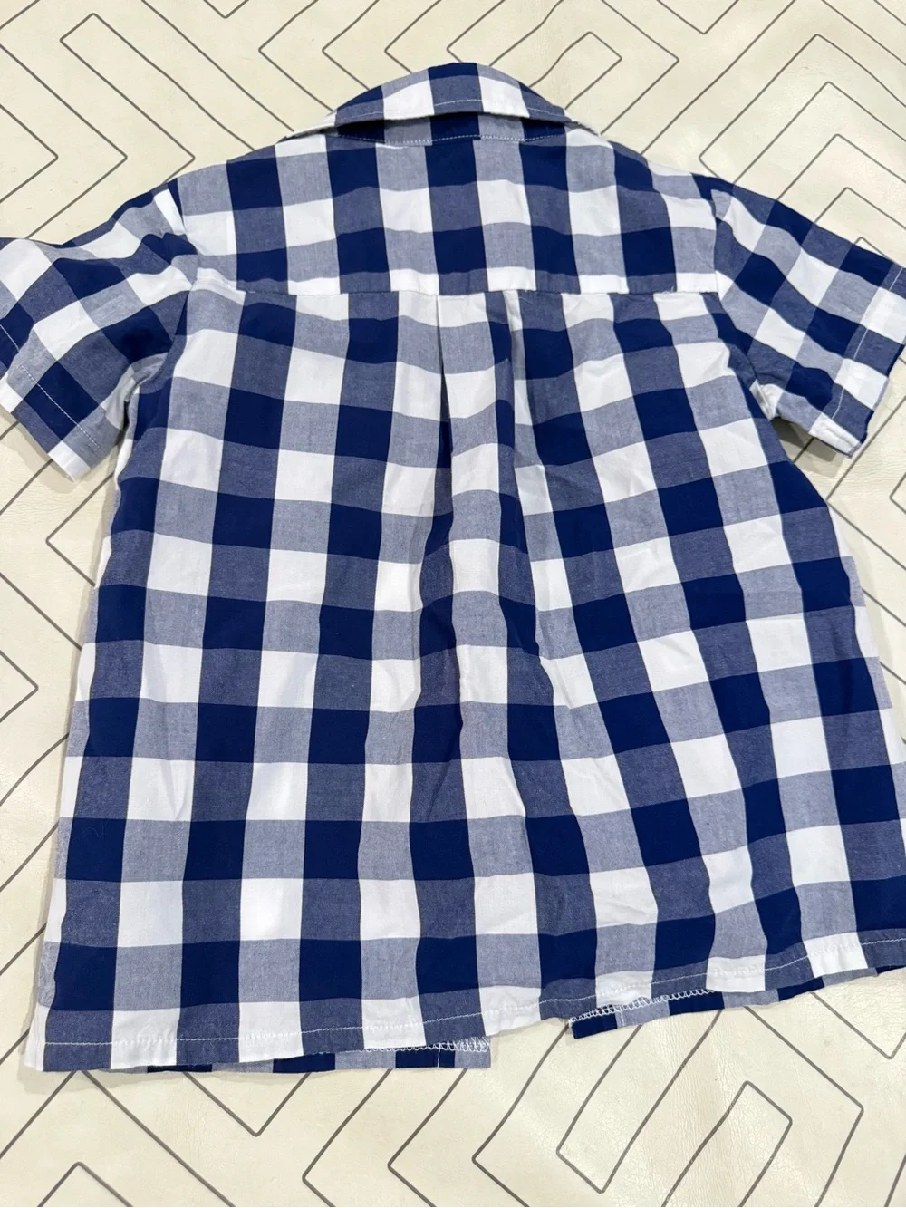 Smockingbird Navy & White Check Short-Sleeve Button Down